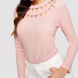 Cut Out Long Sleeve Top Size L